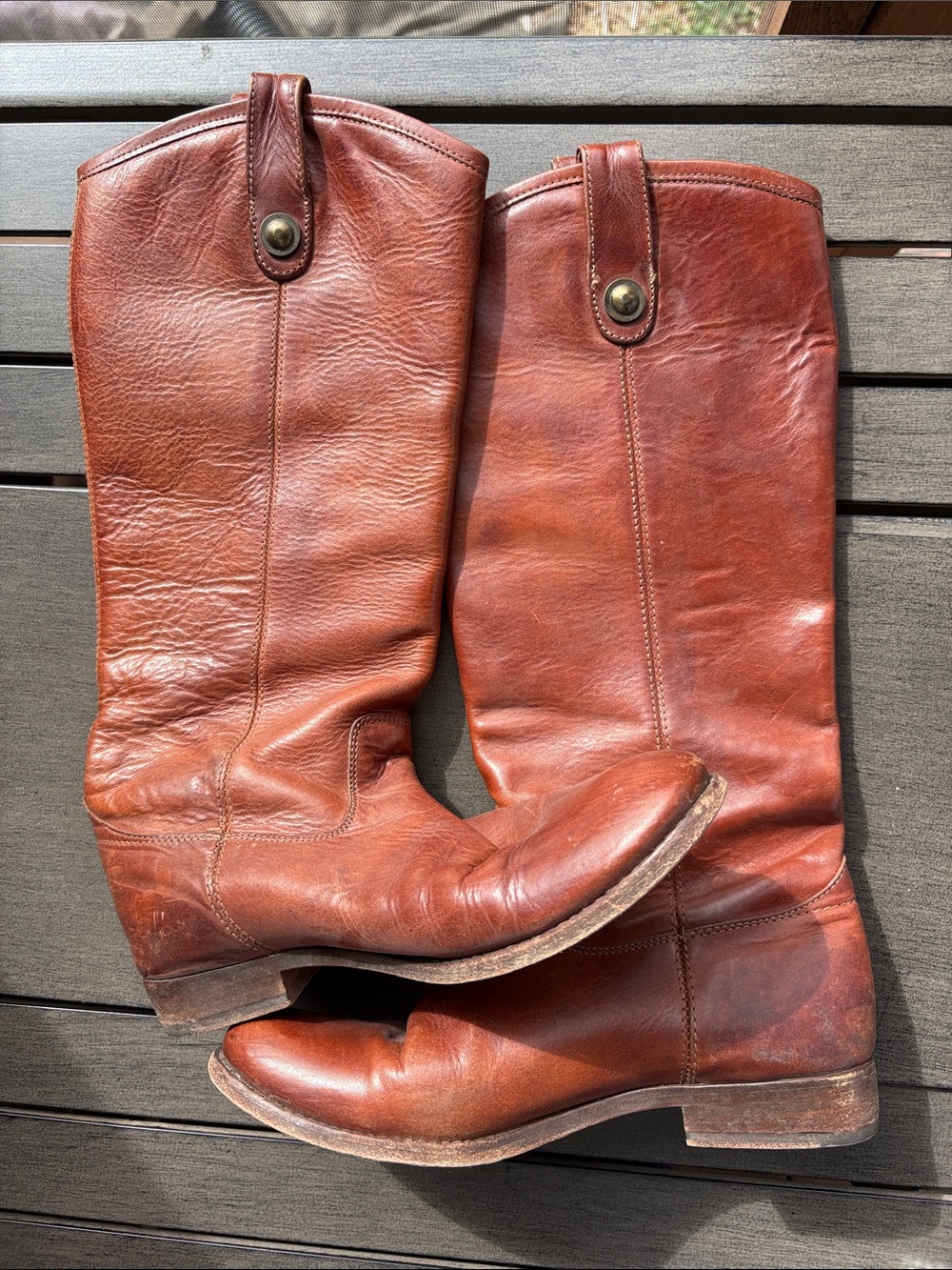Women’s rich brown leather riding boots